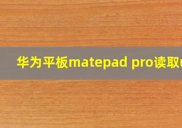 华为平板matepad pro读取u盘